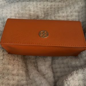 Tory Burch salmon color sunglasses case